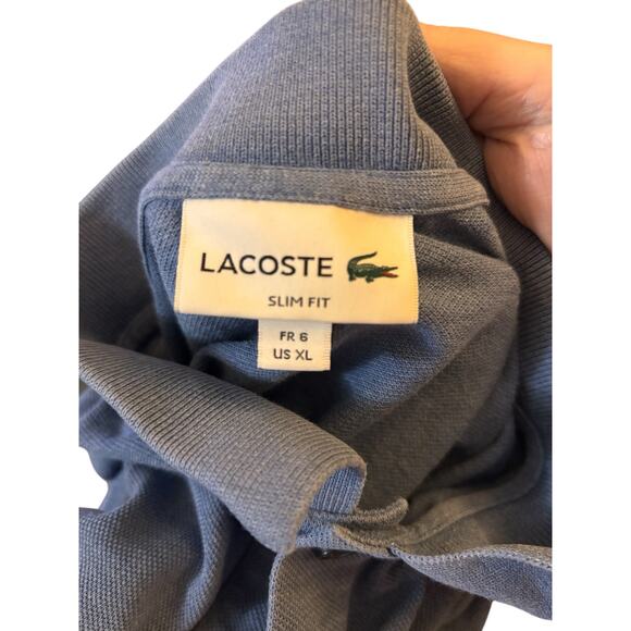 Lacoste Slim Fit Polo Shirt, Blue, Men's Size XL - Picture 3 of 3